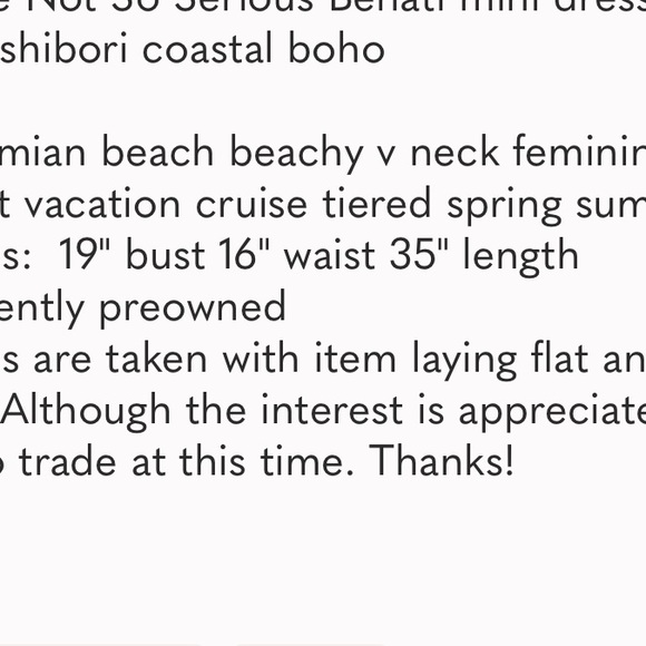 • Not So Serious by Pallavi Mohan • Anthropologie Behati Mini Dress Tie Dye Md - Picture 7 of 7